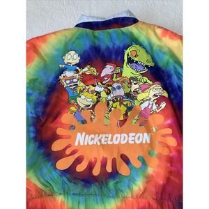 Nickelodeon Rugrats  Rainbow Tie Dye Crop Windbreaker Women's Med Lightweight
